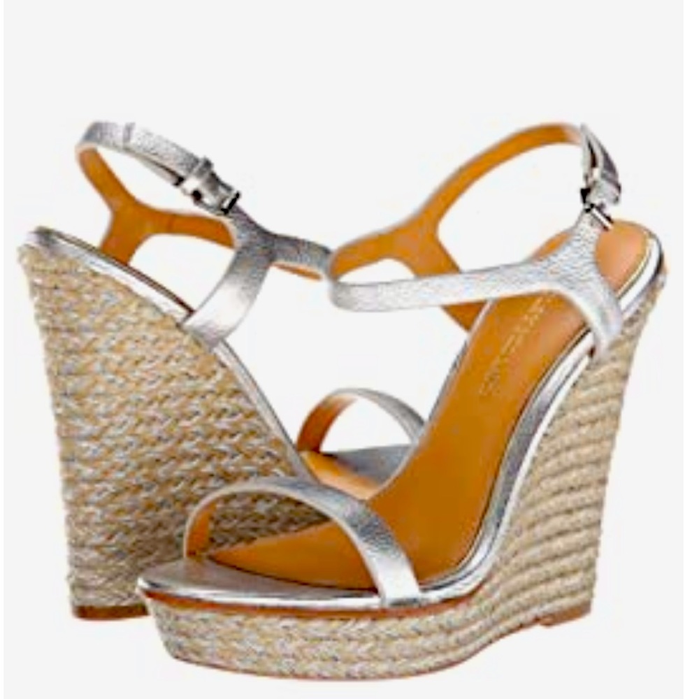 Badgley Mischka Glenna Sliver Espadrille Sandals